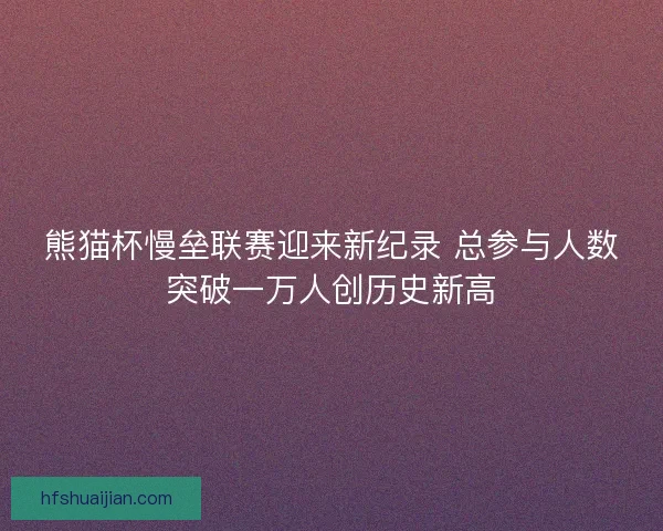 熊猫杯慢垒联赛迎来新纪录 总参与人数突破一万人创历史新高